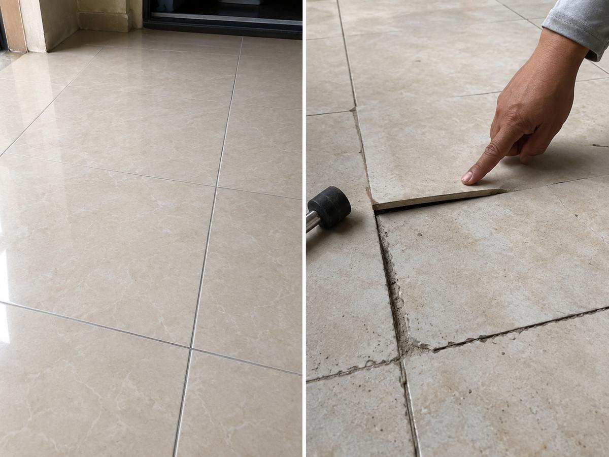 Cara mengecek keramik kopong dengan mengetuk permukaan