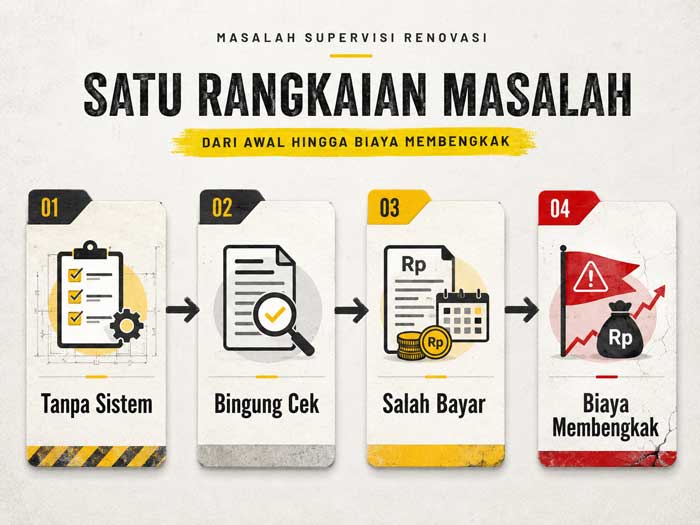 Diagram akar masalah renovasi tanpa sistem pengawasan